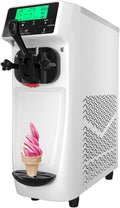 GSE Eismaschine, 1200 W, 1.2 L, 18 L, 6 L, Silber, Eiscrememaschine - Softeis pro Stunde softeis maschine für, Edelstahlbehälter mit Kühlfunktion