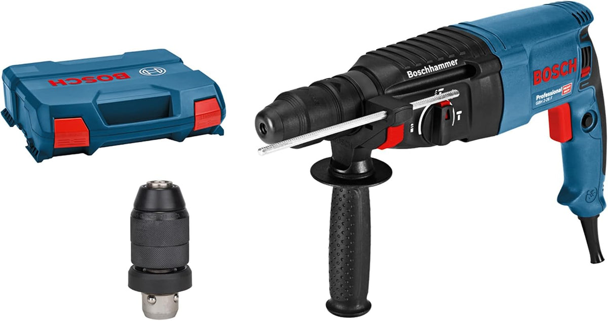 Bosch Professional Bohrhämmer, Blau/Schwarz/Rot, Bohrhammer GBH 2-26 F (Leistung 830 Watt, Wechselfutter SDS-plus