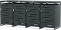 ISOISL Mülltonnenbox, 120 L, 240 L, Anthrazit, 4er für /, Mülltonnenverkleidung aus Pulverbeschichtetem Metall, Abschließbar