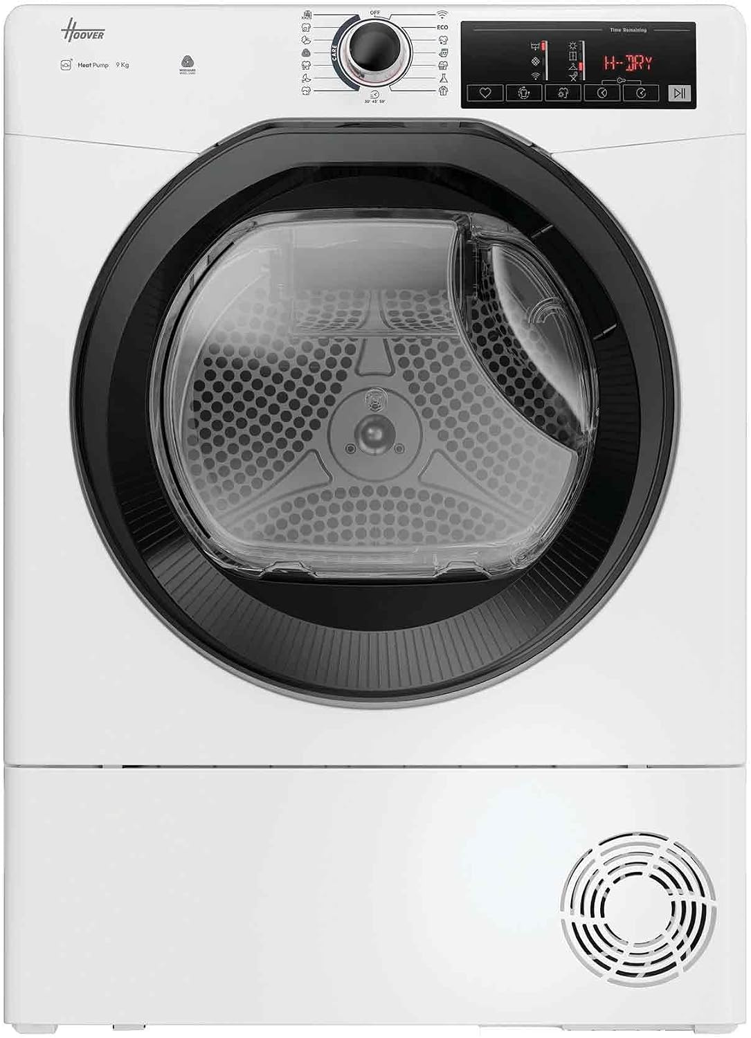 Hoover Wärmepumpentrockner, 9 kg, Weiß, HR EH9N4TBE-S, hOn-App, AquaVision, 16 Programme