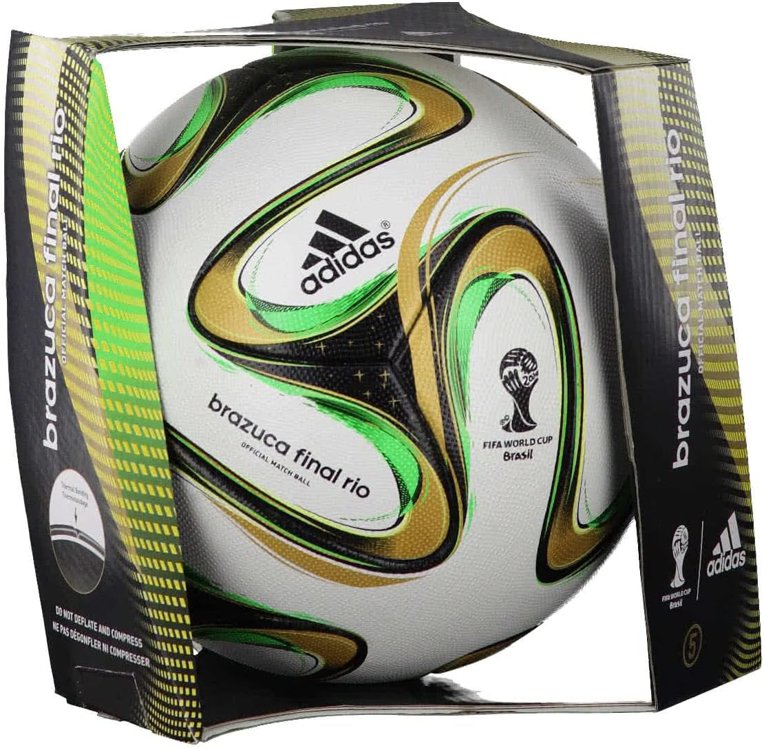 adidas Turnierbälle, Gold/Grün, Matchball Brazuca Finale Rio Fussball Wm 2014, weiß