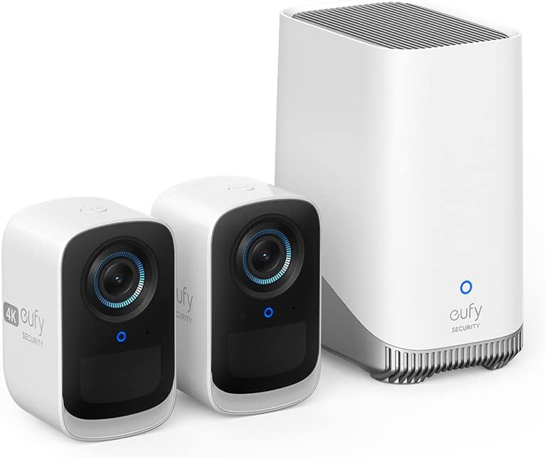 eufy Security Überwachungskamera, Schwarz, Cam 3C, aussen, 4K kabellose mit Gesichtserkennung und K.I, Farbige Nachtsicht