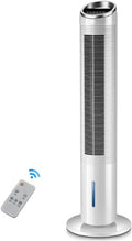 Turmventilator, Weiß, blattloser Kühlventilator mit 120° Oszillation, Fernbedienung, 12H Timer, 3 Geschwindigkeitsstufen