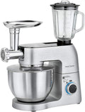 Profi Cook Knet- & Rührmaschinen, 6,7 Liter, 1,5 Liter, Silber/Schwarz, Knetmaschine, Universalküchenmaschine, 3in1