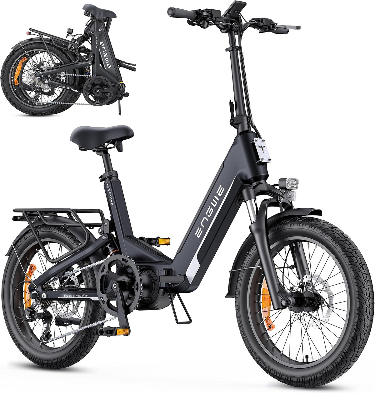 ENGWE E-Bike, 15 Ah, 48 V, Schwarz, E Bike mit APP&IoT, Ebike Akku bis 160km, Drehmomentsensor & hydraulische Bremsen
