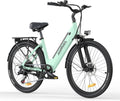 HillMiles E-Bike, 26 Zoll, 13 Ah, 36 V, Mintgrün/Schwarz, Elektrofahrrad für Erwachsene, 7 Geschwindigkeiten, Elektrofahrrad
