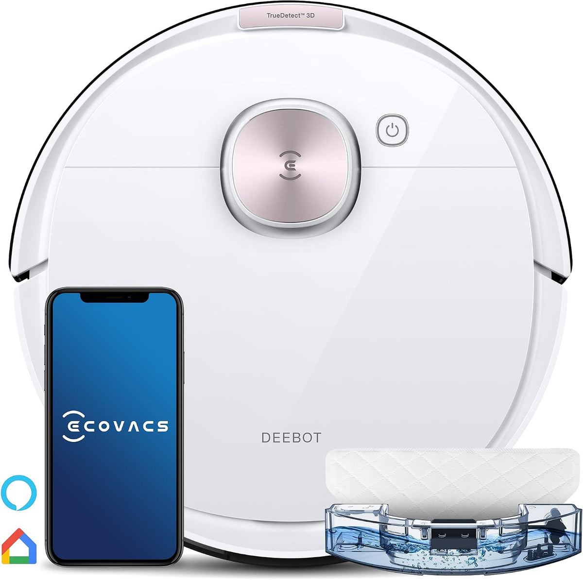 ECOVACS Saugroboter, Weiß, DEEBOT X2 Omni mit Wischfunktion 8000Pa (T8 Pure)
