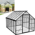 LZQ Dachfenster, 310x250x205 cm, Schwarz/Transparent, Gartengewächshaus Aluminium mit Fundament Gewächsh