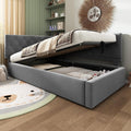Jovify Bett, 90x200 cm, Grau, Polster, Einzel Tages mit Hydraulischer Stauraum, Stauraum Kinder Jugend Day Gäste Schlafsofa gestell