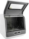 Tischgeschirrspüler, 800 W, 5 L, PP, ABS, Edelstahl, Weiß, Mini Geschirrspüler mit Touch-Control & Wassertank, Tischspülmaschine mit Wasseranschluss