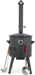 ZARENHOFF Dutch Oven, 40 cm, 48 cm, 2 mm, 12 L, Grau, Utschak Uchag Feuerofen Ø Stahl mit Usbekische Kazan