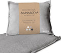 BADESOFA Waschmaschine, Grau, SAUNASOFA Set Long, Saunamatte zum Liegen mit Kissen, Sauna-Auflage für Infrarot & klassische Sauna