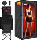 MIXC Saunas, Schwarz, Upgraded Low EMF Infrared Sauna Box, Indoor, Outdoor & Gym Use (Infrared Version)