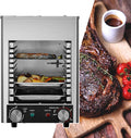HCAUYNN Elektrische Tischgrills, 220 V, Grau, Automatischer Elektrischer Drehspieß, Gewerblicher Drehspieß-HäHnchengrill