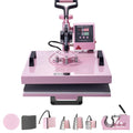 VEVOR Druckpressen, 38 x 38 cm, 1 W, Rosa, Hitzepresse Transferpresse, 8-in- ärmeübertragungsmaschine mit 6-30 oz Tumblerpresse