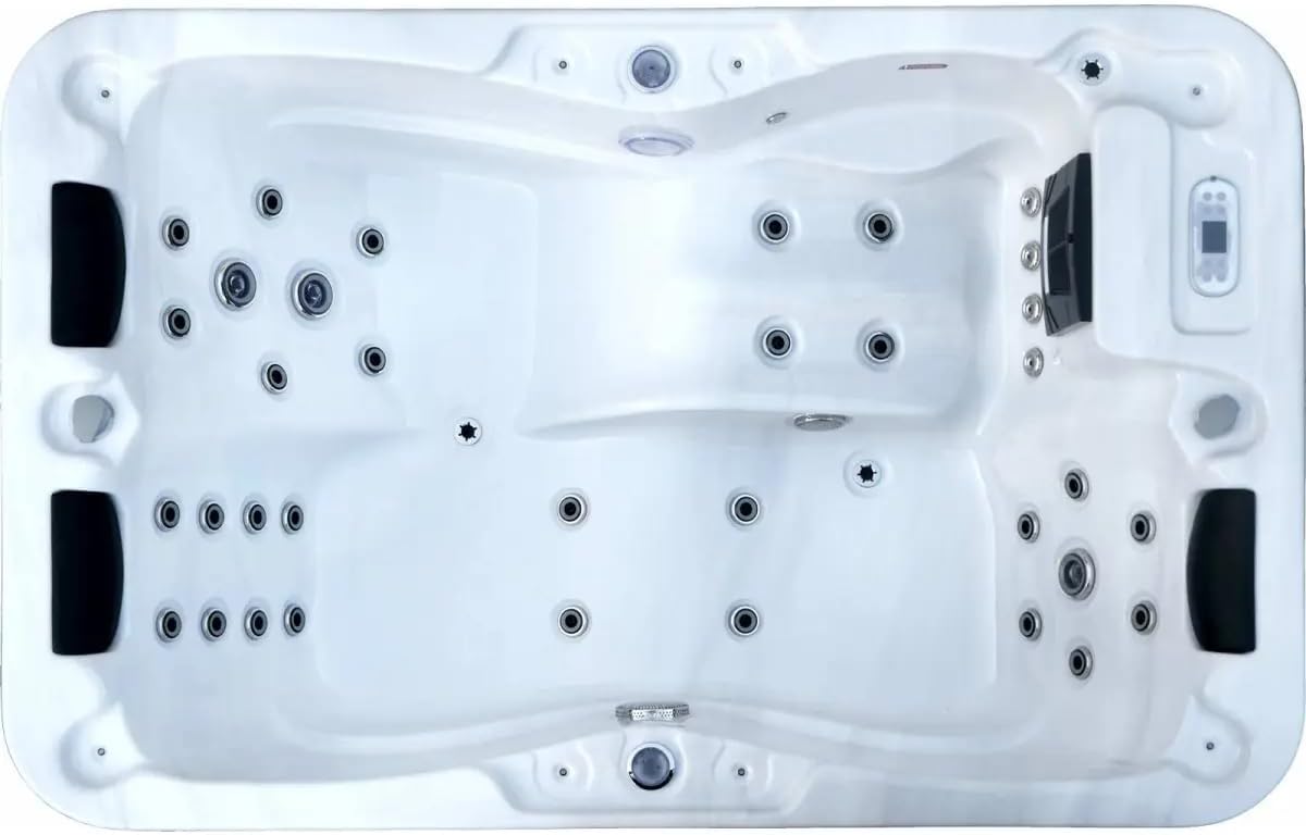 King-Spa Aufblasbare Pools, Weiß/Schwarz, Whirlpool Outdoor Aussenwhirlpool HotTub WLAN Pool NEU