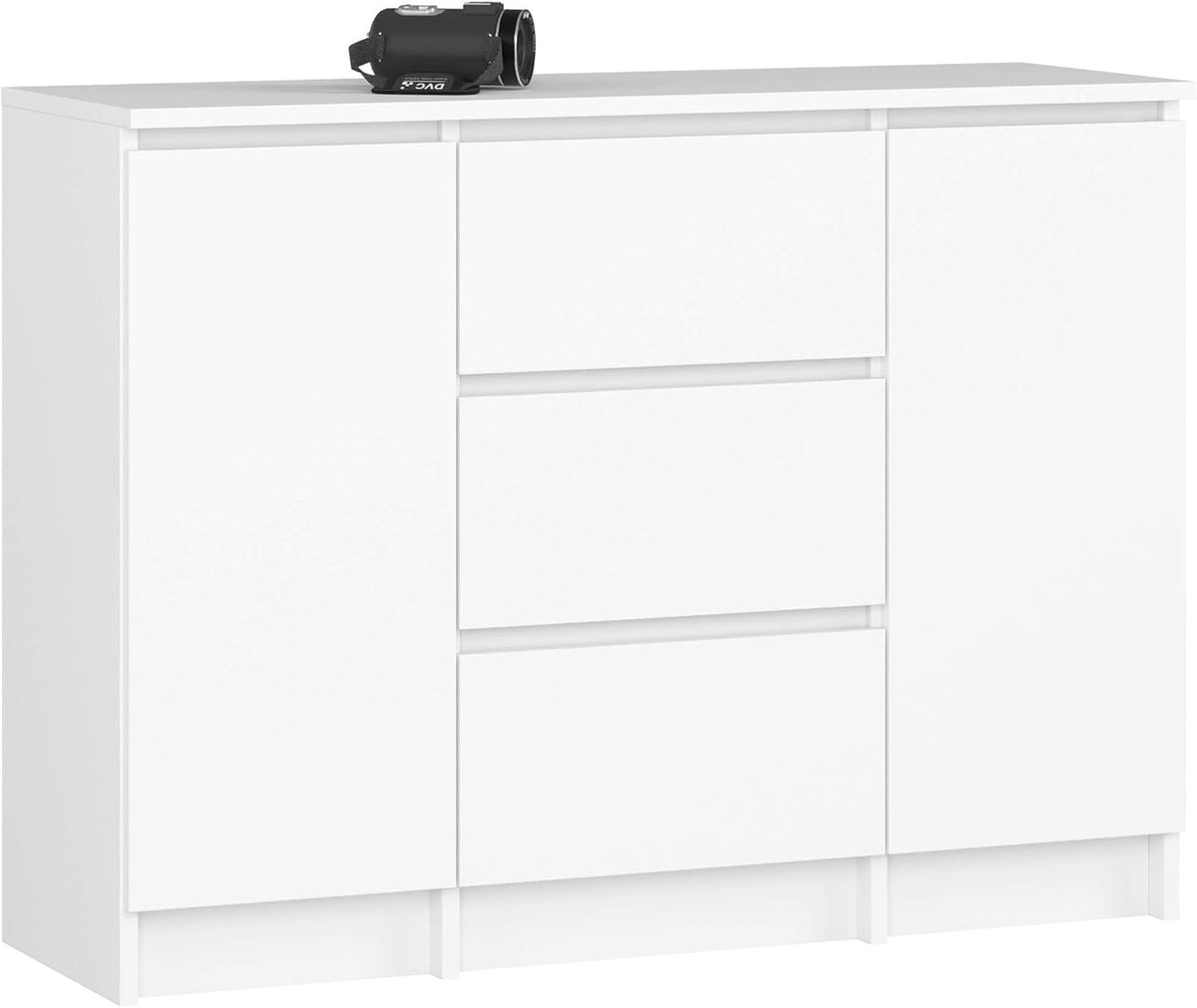 AKORD Sideboard, 16 mm, Natur, Kommode K100 mit 3 Schubladen, Schrank mit 2 Tür 4 Regalböden, Für das Wohnzimmer Schlafzimmer