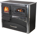 DanDiBo Kaminofen, 11,6 kW, Schwarz/Silber, EEK A mit Backfach und Herdplatte ABC Concept 2 Air Rechts