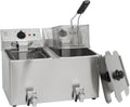 METRO Professional Heißluftfritteuse, 8 Liter, 3250 W, Silber, Elektrische Fritteuse GDF3028, Doppelkammer, Edelstahl Fritteuse