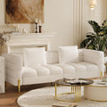 Homary Sofa, 200 cm, Weiß, 3-Sitzer-, es Bouclé- , Modernes Polster mit Kissen, Bequemes Cloud- mit Tiefer Sitzfläche für das Wohnzimmer