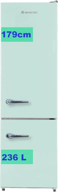 【】 Kühlschrank, 179 cm, 236 L, 168 L, Weiß, Retro Mit Gefrierfach Vintage, 【Total No Frost Plus 】, ( /68 L Gefrierfach )