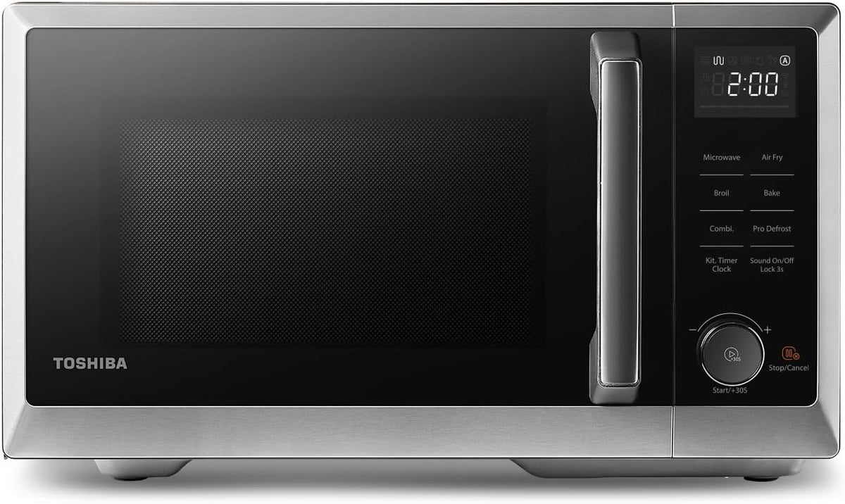 TOSHIBA Mikrowelle, 900 W, 26 l, schwarz, Air Fry Auto-Menü-Kombination, 5-in-1, Braten, Backen, Kombi, 10 Leistungsstufen