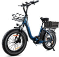 HANEVEAR Fahrrad, 20 Zoll, 24 Ah, 250 W, 48 V, Blau/Schwarz, Bike, Elektrofahrräder E Bike Klapprad Pedelec / Lithium-Akku