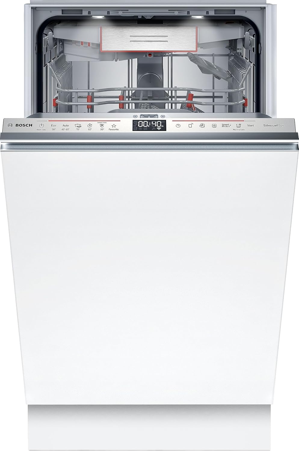 Bosch Geschirrspüler, 10 Maßgedecke, 45 cm, Silber, SPV6EMX05E Serie 6 Vollintegrierter, Time Light, AquaStop, Active Water Technologie