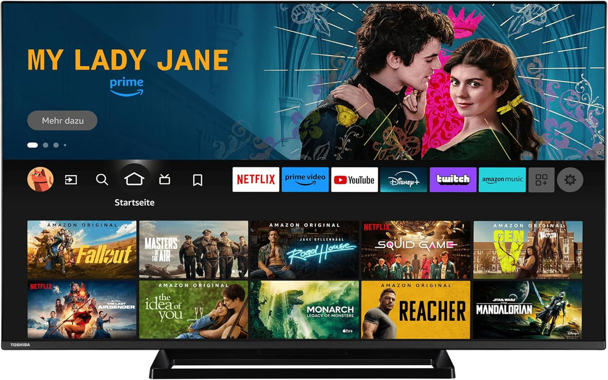 Toshiba Fernseher, 55 Zoll, Schwarz, Smart TV, Fire TV (4K UHD Smart TV, HDR Dolby Vision, Triple-Tuner, Alexa integriert