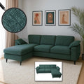 Sofa Mendler, 84x229x140 cm, grau/grün, Garnitur HWC-O71 - grau-grün