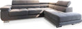 Sofa Masseno, Hellgrau, Wohnzimmersofa, Eck Selva R-S mit Schlaffunktion L-Form, Glamour mit Bettkasten, Couch