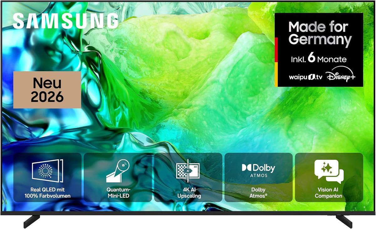 Samsung Fernseher, 85 Zoll, 214 cm, Schwarz, Smart TV, Neo QLED QN80H 4K , Quantum-Mini-LED für ultrafeine Kontraste