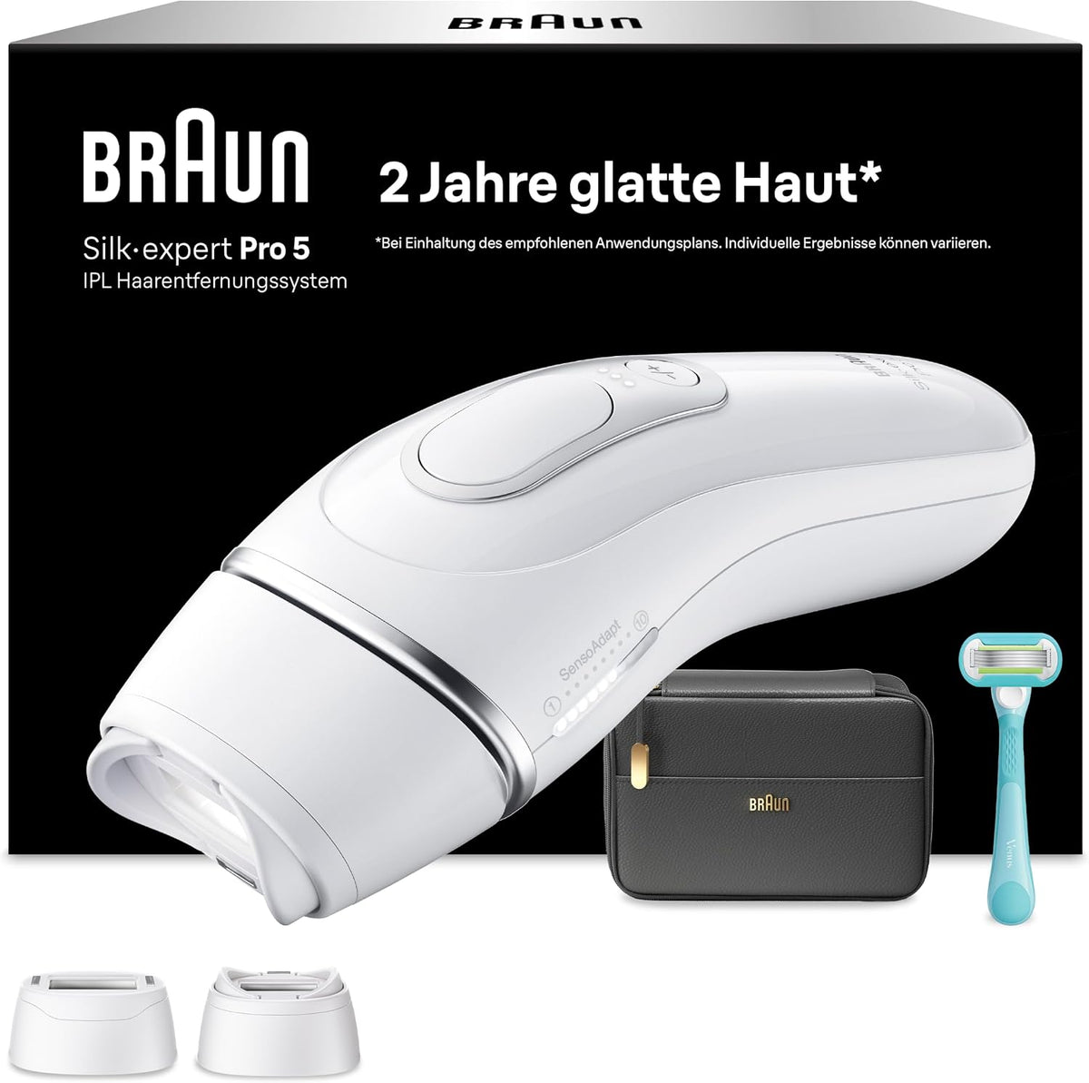 Braun Systeme, Braun/Silber, IPL Geräte Haarentfernung Silk·expert Pro 5, PL5234, Weiß/Silber, Alternative Laser Haarentfernung für Zuhause