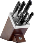 ZWILLING Messerblocksets, Braun, Vier Sterne Selbstschärfender Messerblock, Made in Germany, 7-teilig, Rostfreier Spezialstahl