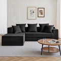 YINIX Sofa, 235 cm, Schwarz, Boneless Cloud Couch L-Form mit Schlaffunktion, Modulares Eck Cord für kleine Wohnungen