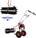 awolsrgiop Schneefräse, Schwarz, 7PS 2-Takt Benzin Kehrmaschine, 43CC Kehrmaschine Schneeschieber Benzin Motorbesen