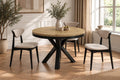 WFL GROUP Esstisch, 200 cm, Eiche, Runder Ausziehbarer im Loft-Stil - Industrieller Tisch