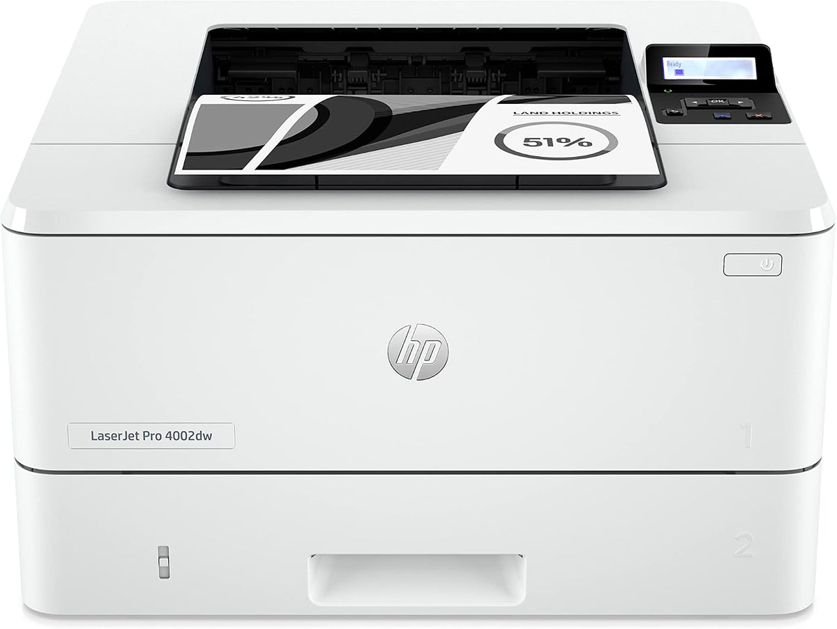 HP Laserdrucker, Weiß, LaserJet Pro 4002dw, Automatischer beidseitiger Druck, Hohe Druckgeschwindigkeit, WiFi, Hi-Speed USB