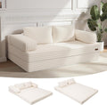 Sofa MeMoreCool, Beige, Schlaf Cord, Klappbares Bequemes Boden mit schlaffunktion, Boneless Couch mit Kissen für Schlafzimmer