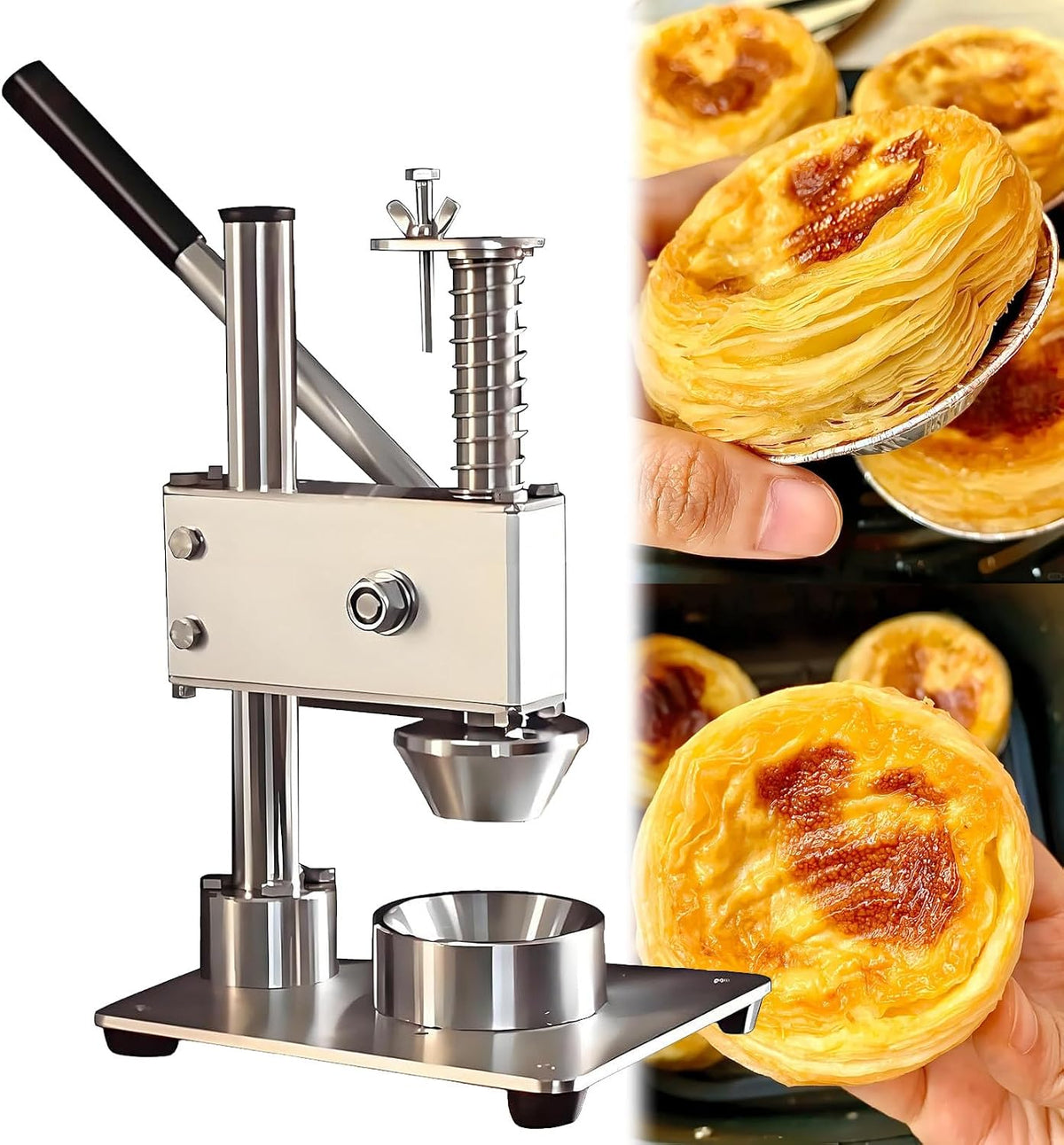 Törtchenformen, Schwarz, Tragbare Tart Shell Maker, Handpresse für hausgemachte Eierkuchen, Muffins, Cupcakes, Backwerkzeug für kleine Unternehmen