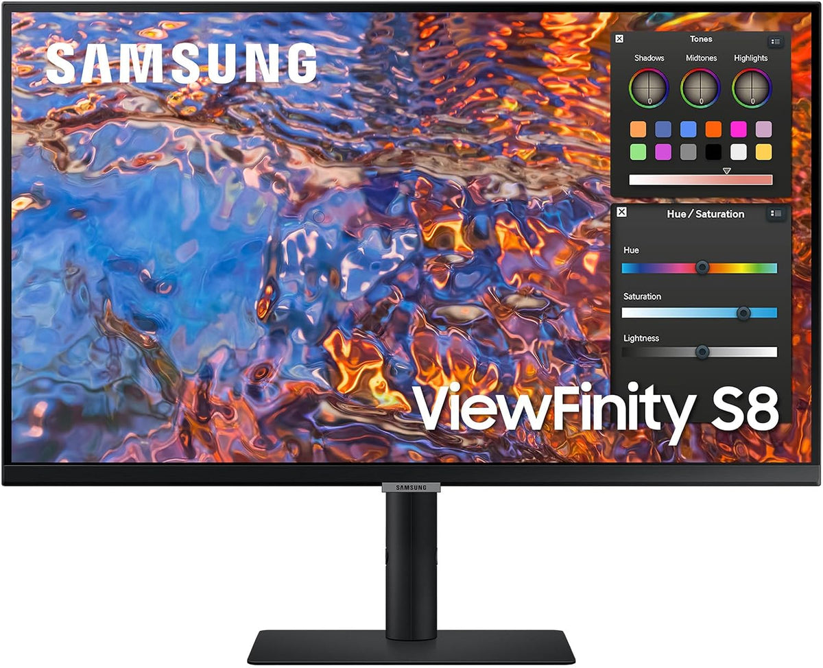 Samsung Monitor, 27 Zoll, 90 W, Schwarz, ViewFinity S8UP Business-, IPS-Panel, 4K UHD-Auflösung, 98% DCI-P3-Farbraumabdeckung für Grafikdesign