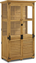 Gerätehaus M MCombo, 87×46×160 cm, Natur, Gartenschrank Holz 0120, Wetterfest Klein, Outdoor Gartenhaus Geräteschuppen für Außenbereich Terrasse