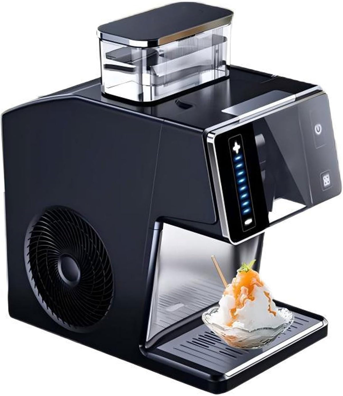 Kommerzielle Eismaschine, 196 x 320 x 338 mm, 0,8 l, Schwarz, 180-W-Schneeflocken-, elektrische Schneekegelmaschine mit intelligentem