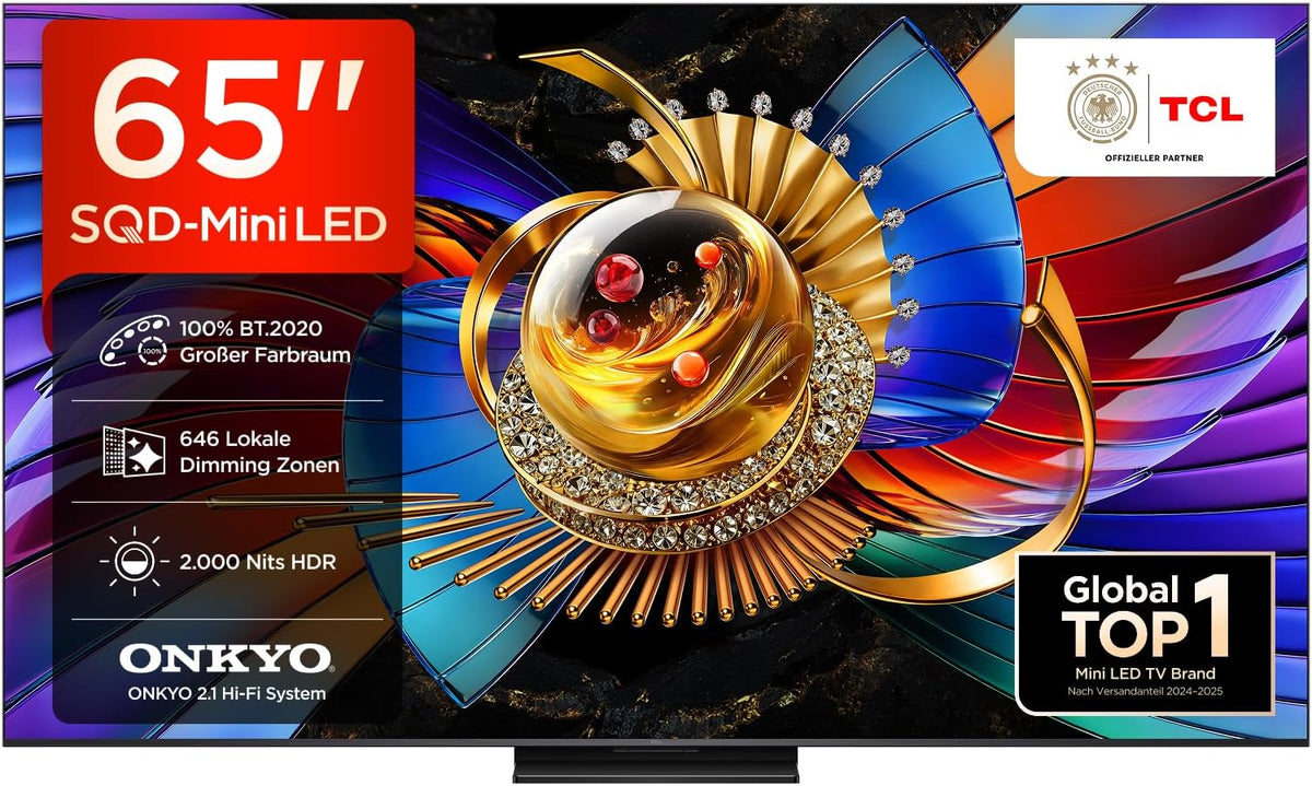TCL Fernseher, 65 Zoll, Schwarz, Smart TV, 65Q7D Pro SQD-Mini LED, 4K Smart TV, Google TV