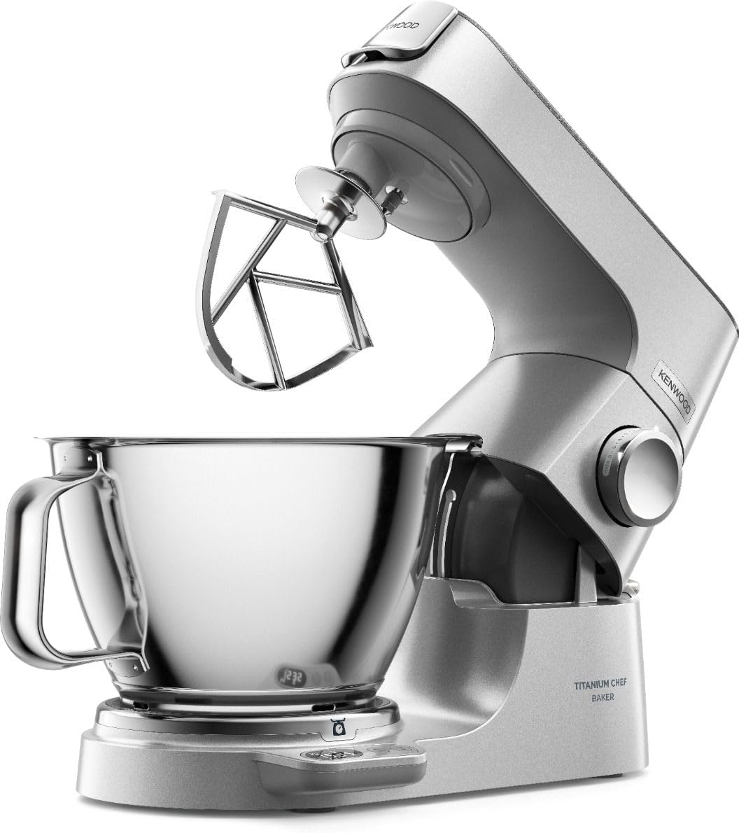 Kenwood Küchenmaschine Titanium Chef Baker XL KVL85.224SI, Küchenmaschine mit Waage, 7 L & 5 L Edelstahlschüssel, inkl. 6-teiligem Patisserie-Set