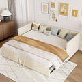 BRILVERDE Bett, 180x200 cm, Beige, Schlafsofa 90/, Ausziehbares Polster mit Lattenrost, Gäste Jugend Multifunktions