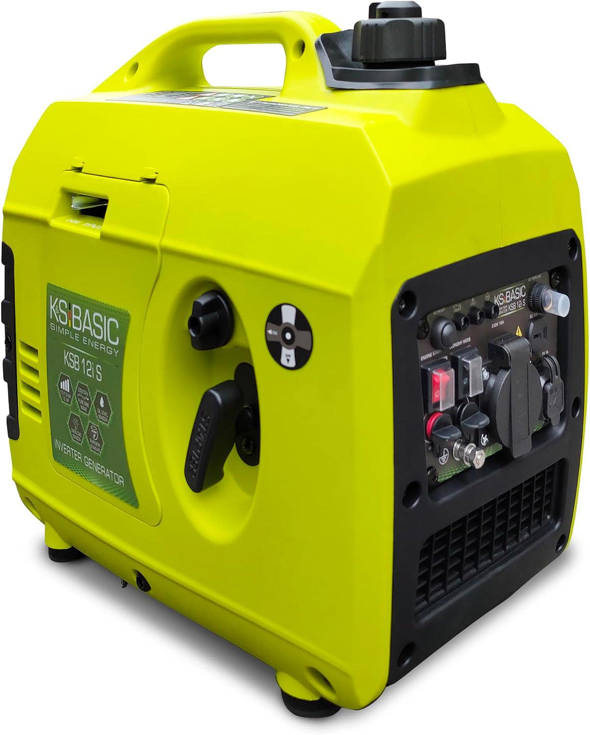 K&S BASIC Powerstation, Gelb/Schwarz, Inverter-Generator KSB 12i S stromerzeuger kW 1.2, Inverter-Generatoren zum Angeln
