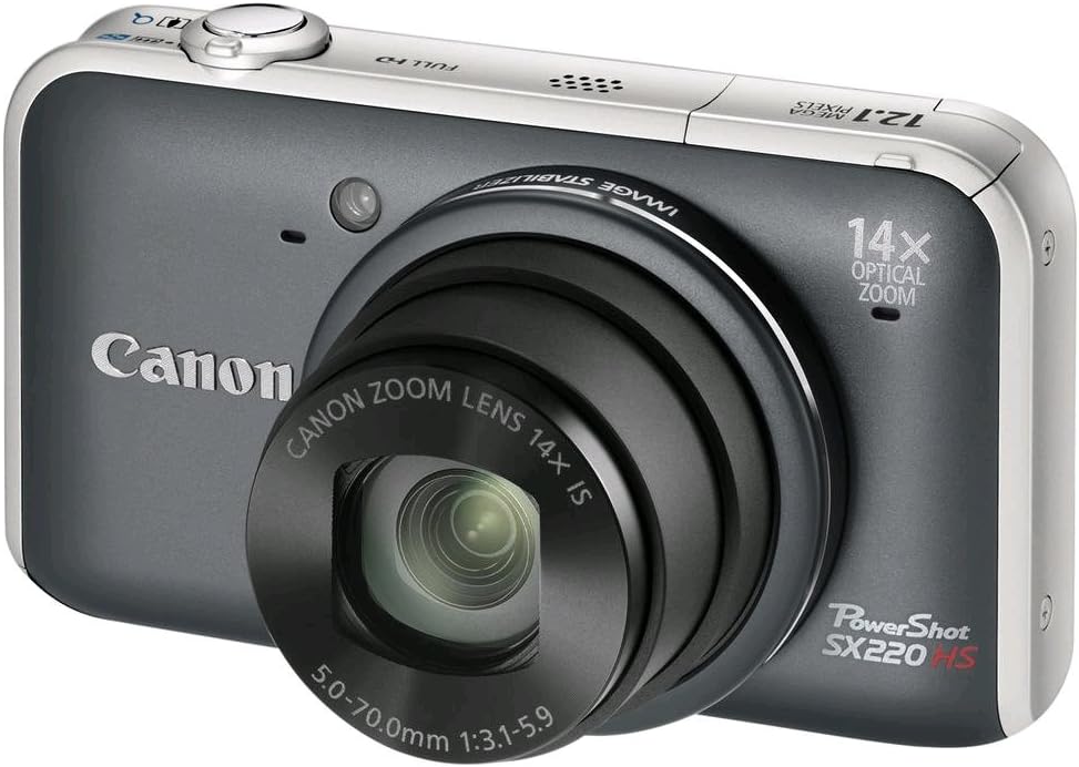 Canon Kamera, 3 Zoll, 7,6 cm, grau, PowerShot SX220 HS Digital (12 MP, 14-fach opt. Zoom, Display, Full HD, bildstabilisiert)