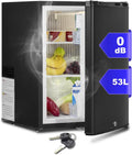 SMETA Kühlschrank, 230 V, 12 V, 53 L, Schwarz, Camping, Wohnwagen, Absorber mit Schloss für Camping, Wohnmobil, Auto