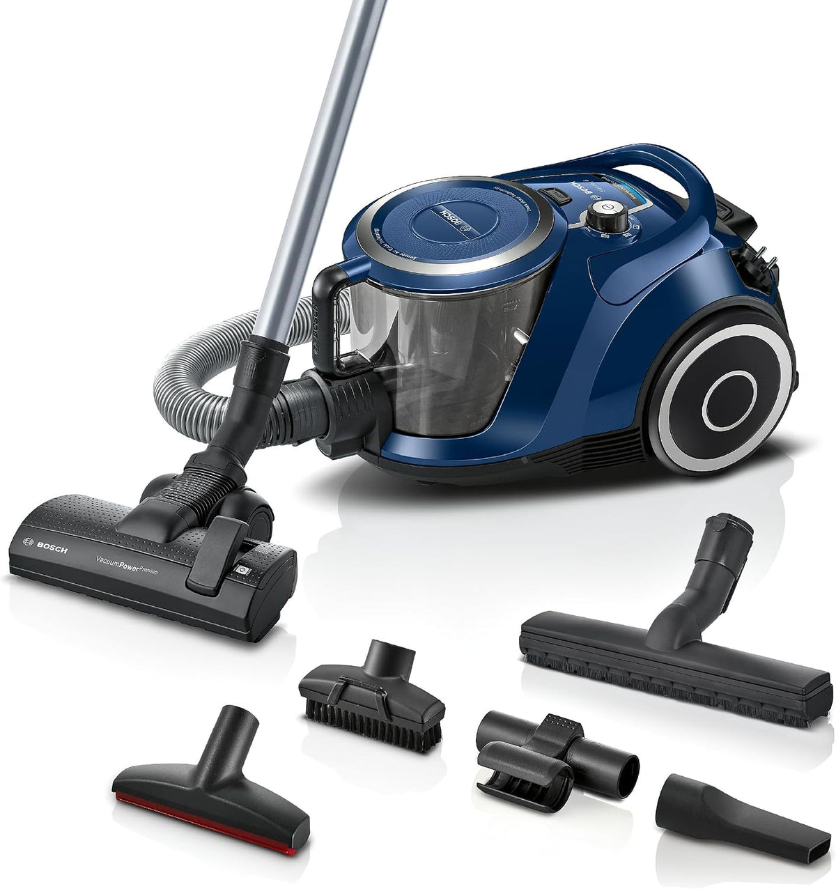 Bosch Staubsauger, 700 W, blau, beutellos Serie 6 BGC41X36, Boden, Hygiene-Filter, Bodendüse für Parkett, Teppich